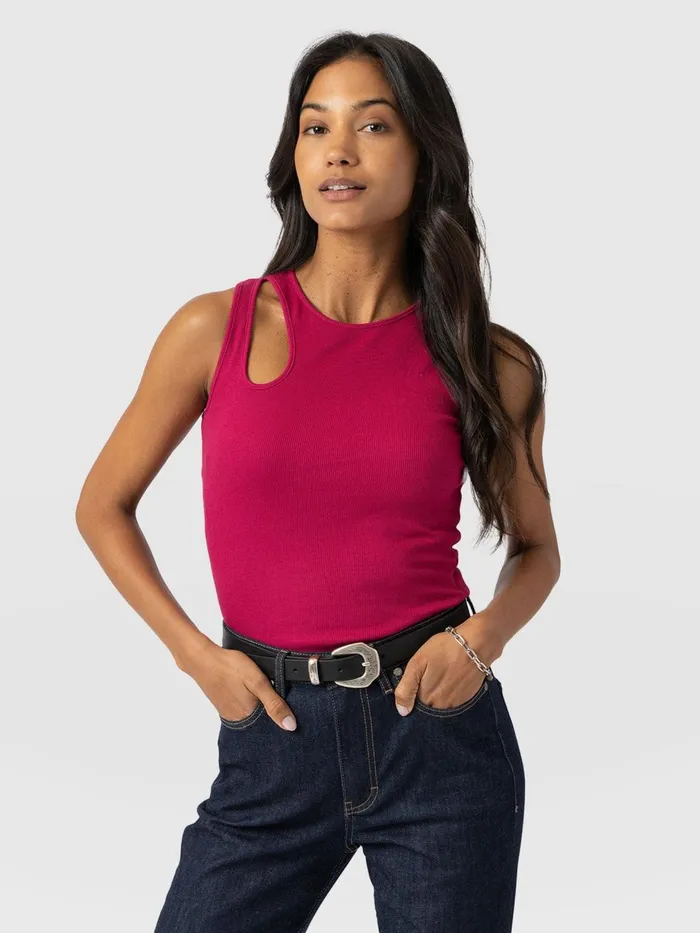 Saint And Sofia TShirts and Tanks Women Axel Cut Out Vest 8211 Fuchsia Pink Fuchsia Pink Saint And Sofia TShirts and Tanks Women Axel Cut Out Vest 8211 Fuchsia Pink Fuchsia Pink
