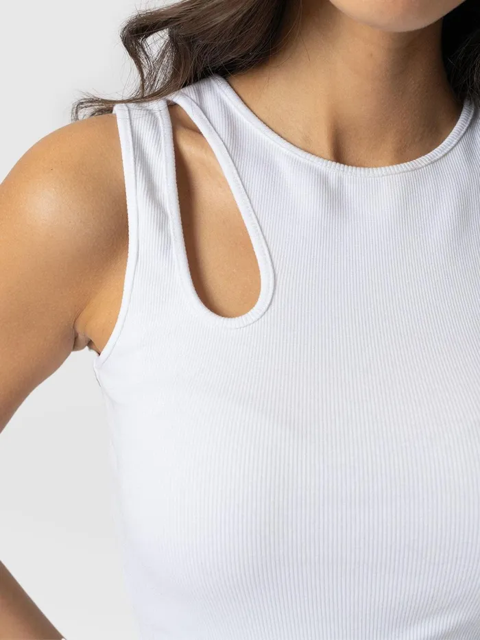 Saint And Sofia TShirts and Tanks Women Axel Cut Out Vest 8211 White White