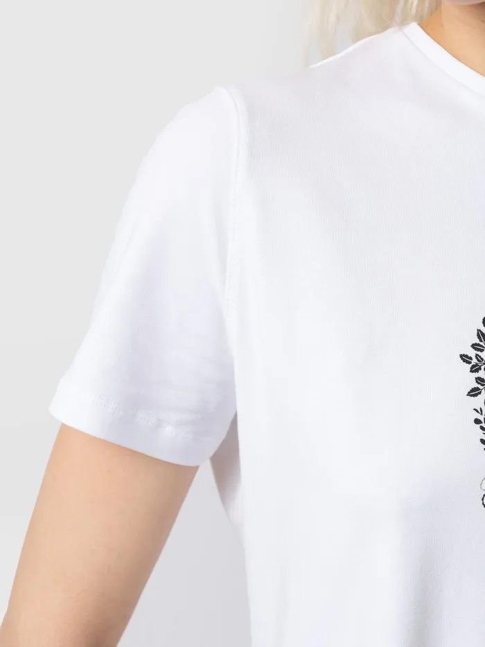 Saint And Sofia TShirts and Tanks Women Boyfriend Tee 8211 White Skull White Skull