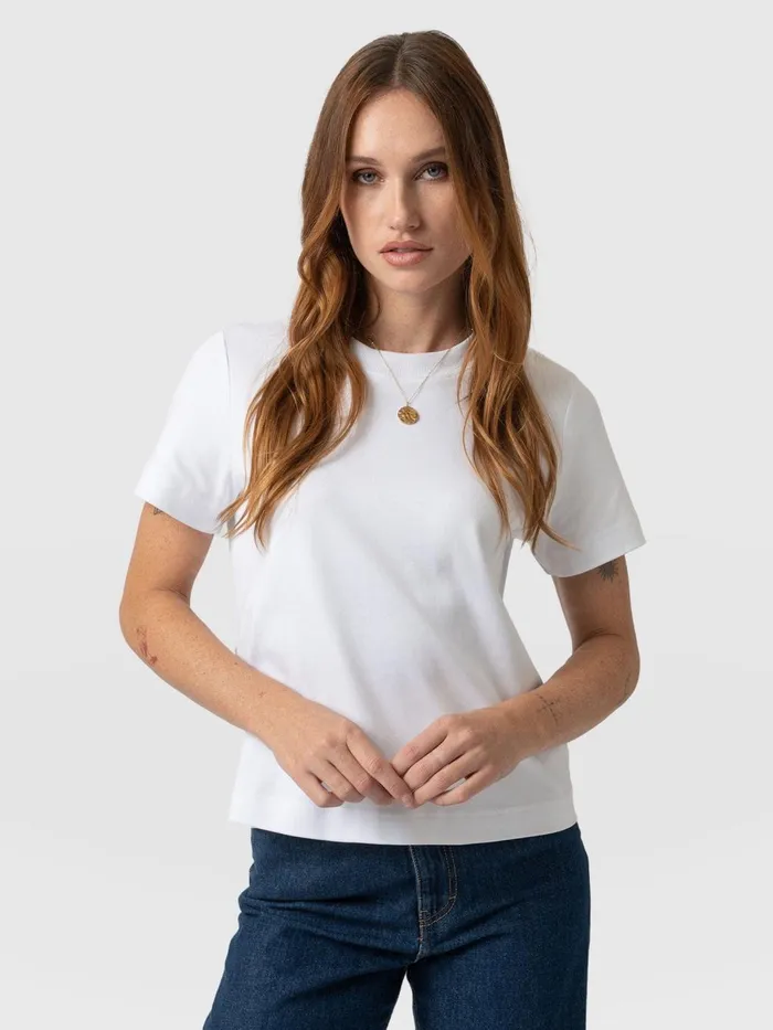 Saint And Sofia TShirts and Tanks Women Chelsea Crew Neck Tee 8211 White White