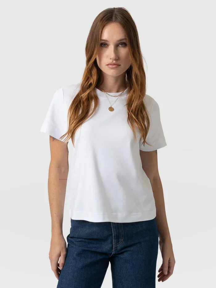Saint And Sofia TShirts and Tanks Women Chelsea Crew Neck Tee 8211 White White