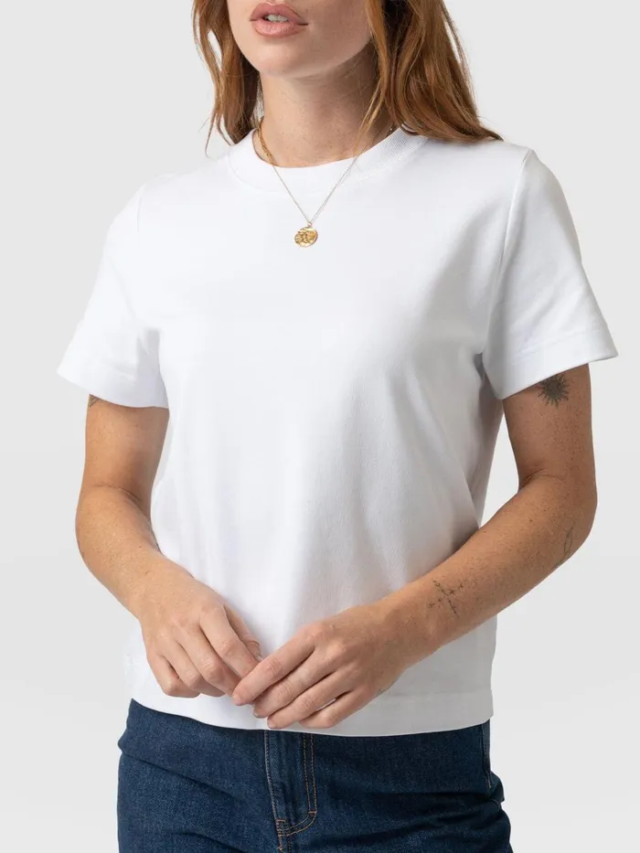 Saint And Sofia TShirts and Tanks Women Chelsea Crew Neck Tee 8211 White White