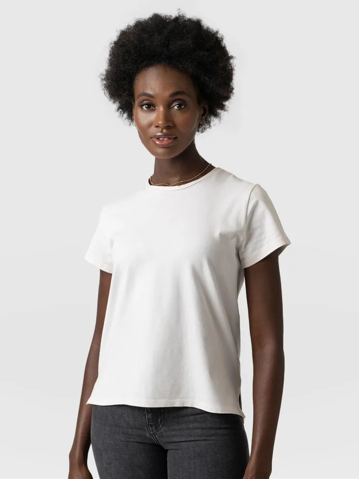 Saint And Sofia TShirts and Tanks Women Easy Cotton Tee 8211 Cream Cream