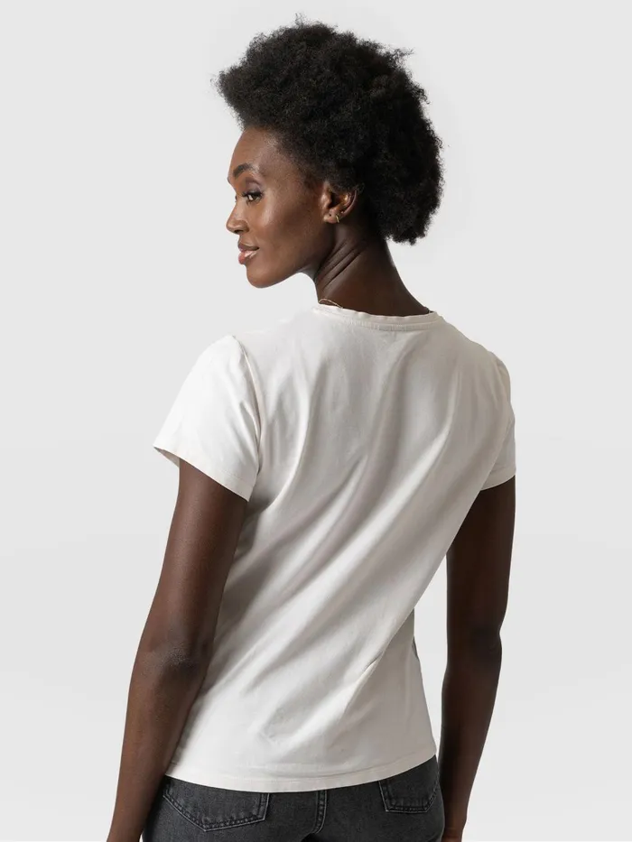 Saint And Sofia TShirts and Tanks Women Easy Cotton Tee 8211 Cream Cream