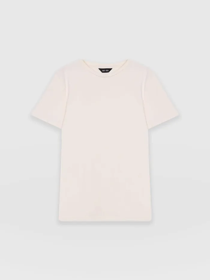 Saint And Sofia TShirts and Tanks Women Easy Cotton Tee 8211 Cream Cream