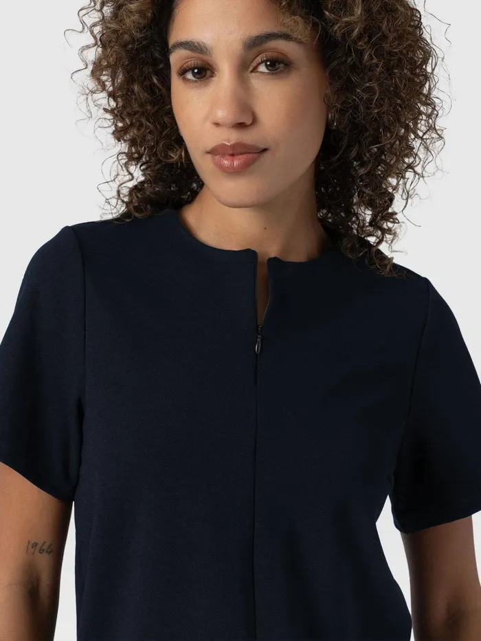 Saint And Sofia TShirts and Tanks Women Keller Zip Up Tee 8211 Navy Navy