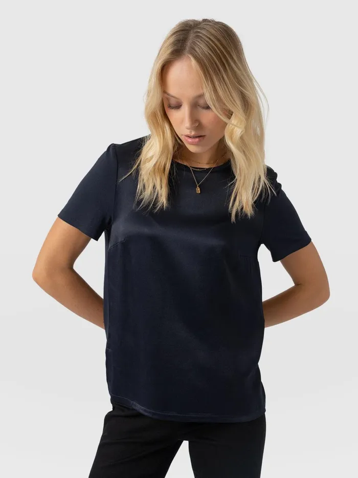 Saint And Sofia TShirts and Tanks Women Rayner Contrast Tee 8211 Navy Navy