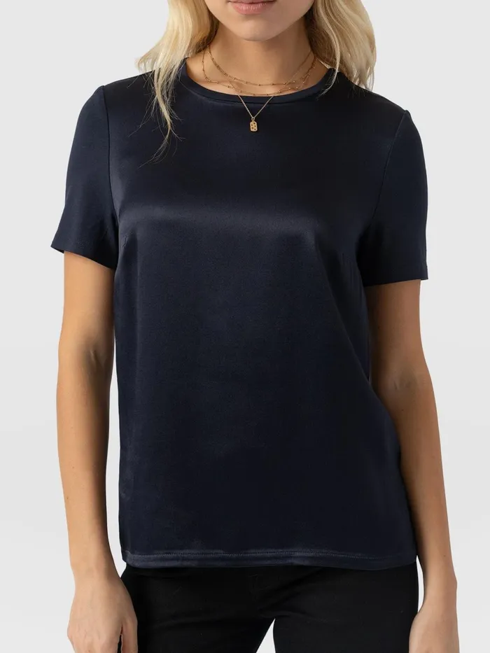 Saint And Sofia TShirts and Tanks Women Rayner Contrast Tee 8211 Navy Navy