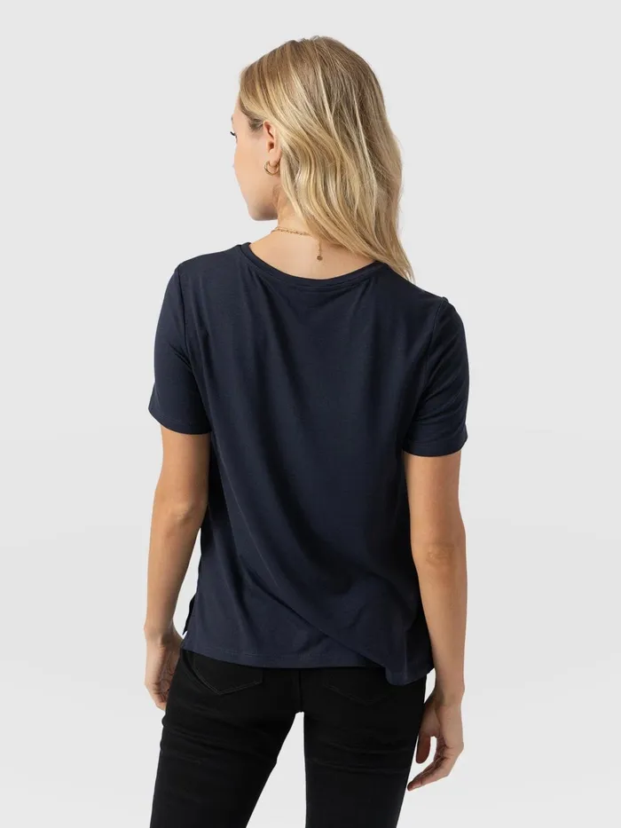 Saint And Sofia TShirts and Tanks Women Rayner Contrast Tee 8211 Navy Navy