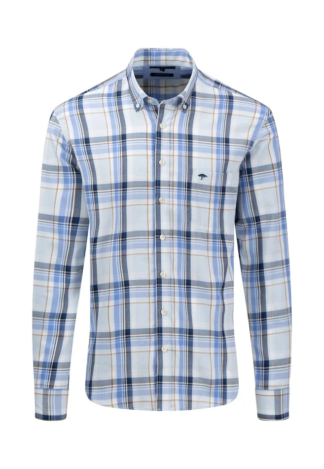 Sale Men FYNCHHATTON Casual Cotton Shirt With A Caroma Pattern Orient Redimpalacrystal Blue Sale Men FYNCHHATTON Casual Cotton Shirt With A Caroma Pattern Orient Redimpalacrystal Blue