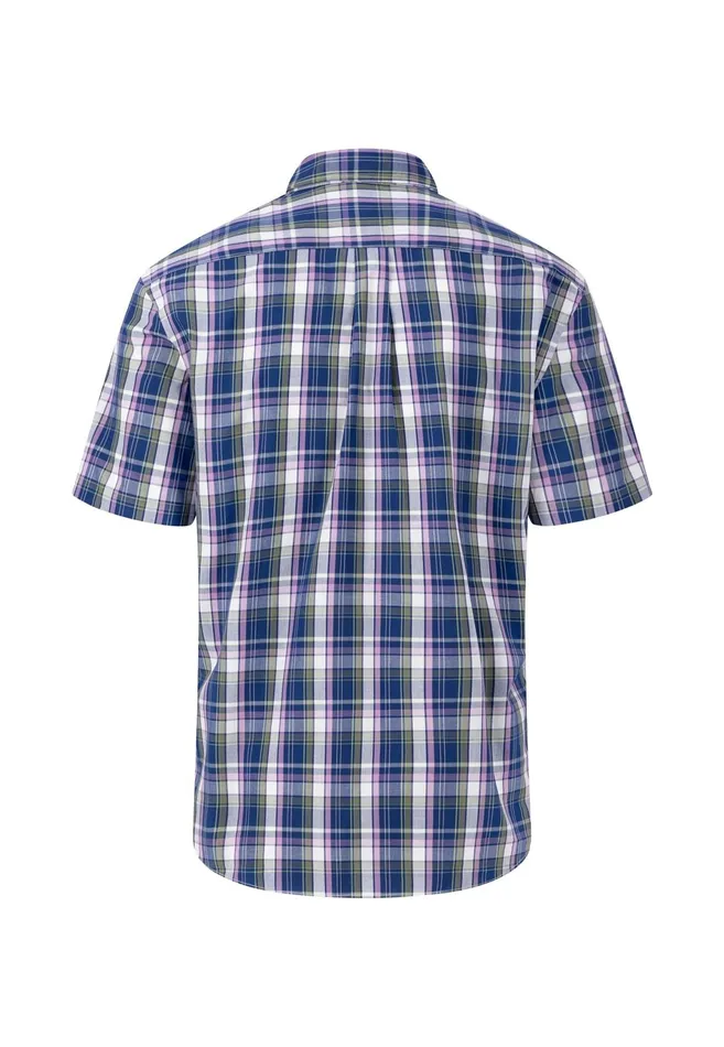 Sale Men FYNCHHATTON Checkered Short arm Cotton Shirt With Wide Stripes Navydusty Olive Sale Men FYNCHHATTON Checkered Short arm Cotton Shirt With Wide Stripes Navydusty Olive