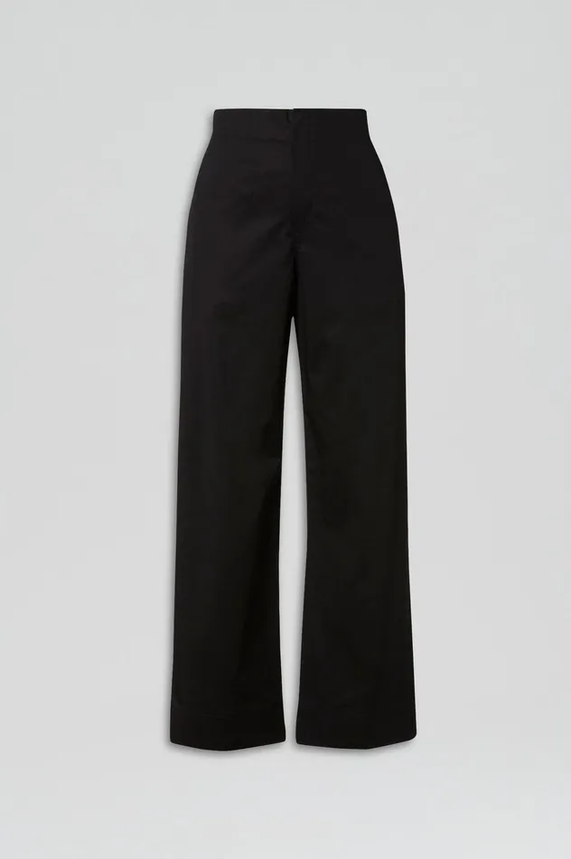 SATEEN CROPPED WIDE LEG TROUSER BLACK Trousers Scanlan Theodore Women SATEEN CROPPED WIDE LEG TROUSER BLACK Trousers Scanlan Theodore Women