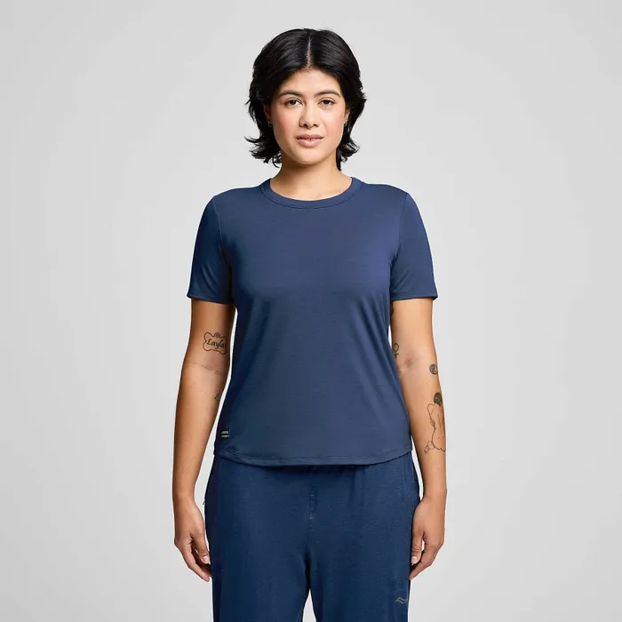 Saucony Tops Women Women8217s Triumph Short Sleeve Navy
