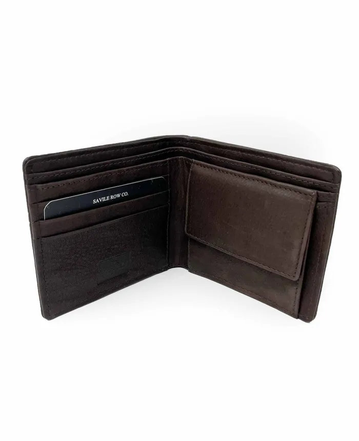 Savile Row Company Brown Leather Billfold Wallet Brown Men Leather Goods