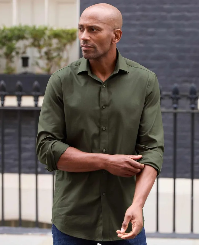 Savile Row Company Khaki Stretch Cotton Slim Fit Formal Shirt 8211 Single Cuff Khaki Men Formal Shirts Savile Row Company Khaki Stretch Cotton Slim Fit Formal Shirt 8211 Single Cuff Khaki Men Formal Shirts