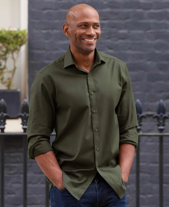 Savile Row Company Khaki Stretch Cotton Slim Fit Formal Shirt 8211 Single Cuff Khaki Men Formal Shirts Savile Row Company Khaki Stretch Cotton Slim Fit Formal Shirt 8211 Single Cuff Khaki Men Formal Shirts
