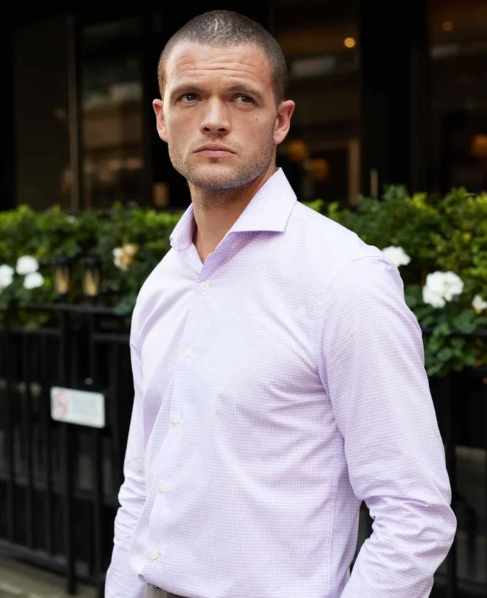Savile Row Company Lilac Slim Fit Gingham Formal Shirt 8211 Single Cuff Men Formal Shirts Savile Row Company Lilac Slim Fit Gingham Formal Shirt 8211 Single Cuff Men Formal Shirts