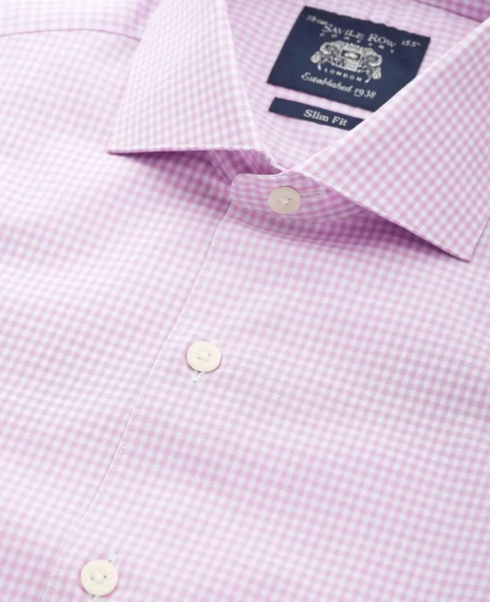 Savile Row Company Lilac Slim Fit Gingham Formal Shirt 8211 Single Cuff Men Formal Shirts Savile Row Company Lilac Slim Fit Gingham Formal Shirt 8211 Single Cuff Men Formal Shirts