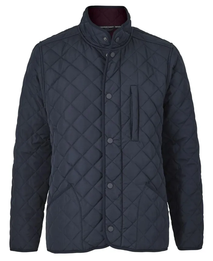 Savile Row Company Navy Quilted Jacket Men Outerwear
