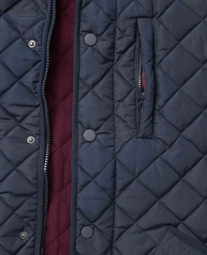 Savile Row Company Navy Quilted Jacket Men Outerwear