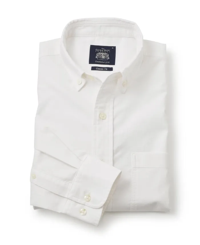 Savile Row Company White Classic Fit Oxford Shirt White Oxford Men Casual Shirts Savile Row Company White Classic Fit Oxford Shirt White Oxford Men Casual Shirts
