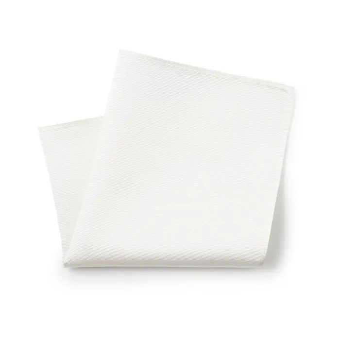 Savile Row Company White Fine Twill Silk Pocket Square White Men Pocket Squares