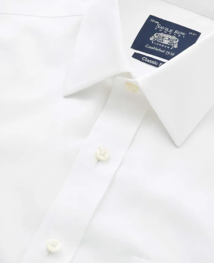Savile Row Company White Pinpoint Cotton Classic Fit NonIron Shirt 8211 Double Cuff Men Formal Shirts Savile Row Company White Pinpoint Cotton Classic Fit NonIron Shirt 8211 Double Cuff Men Formal Shirts