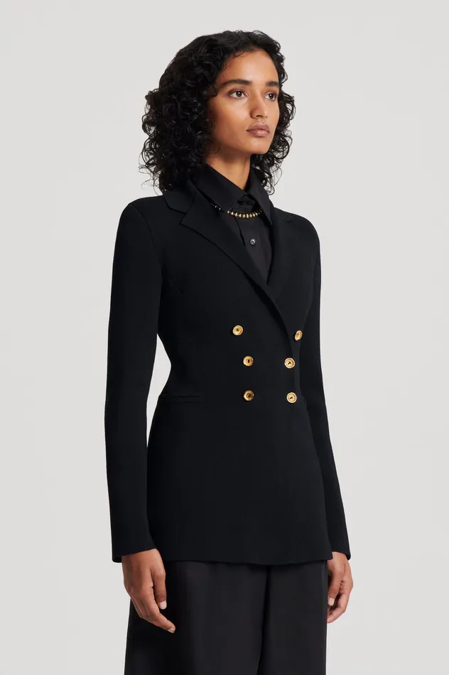 Scanlan Theodore CREPE KNIT GOLD BUTTON JACKET BLACK Women Jackets Scanlan Theodore CREPE KNIT GOLD BUTTON JACKET BLACK Women Jackets