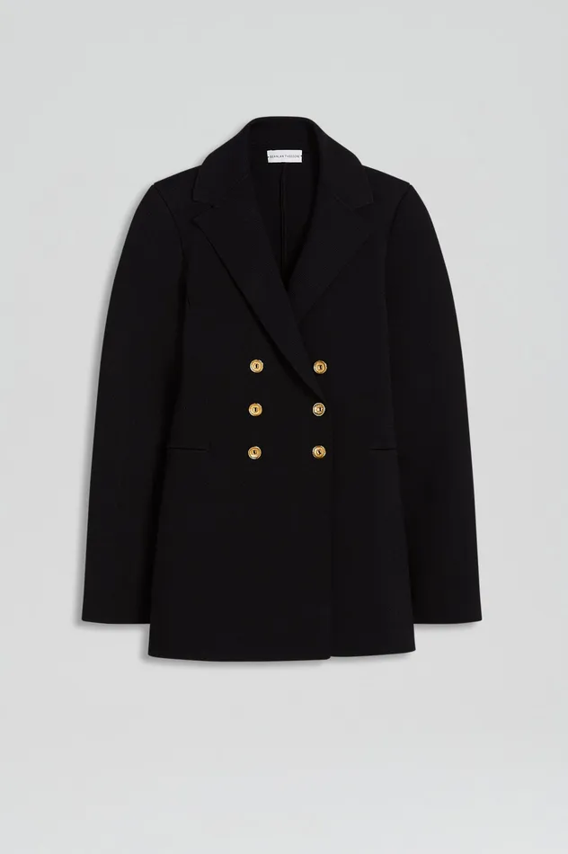 Scanlan Theodore CREPE KNIT GOLD BUTTON JACKET BLACK Women Jackets Scanlan Theodore CREPE KNIT GOLD BUTTON JACKET BLACK Women Jackets