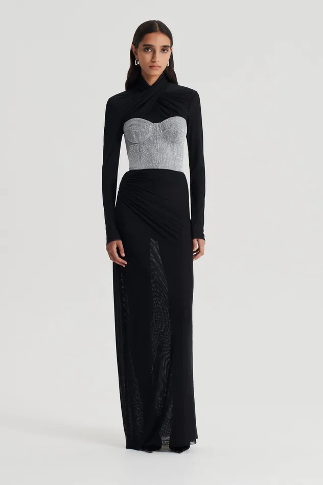 Scanlan Theodore MESH TURBAN TWIST TOP BLACK Women Tops