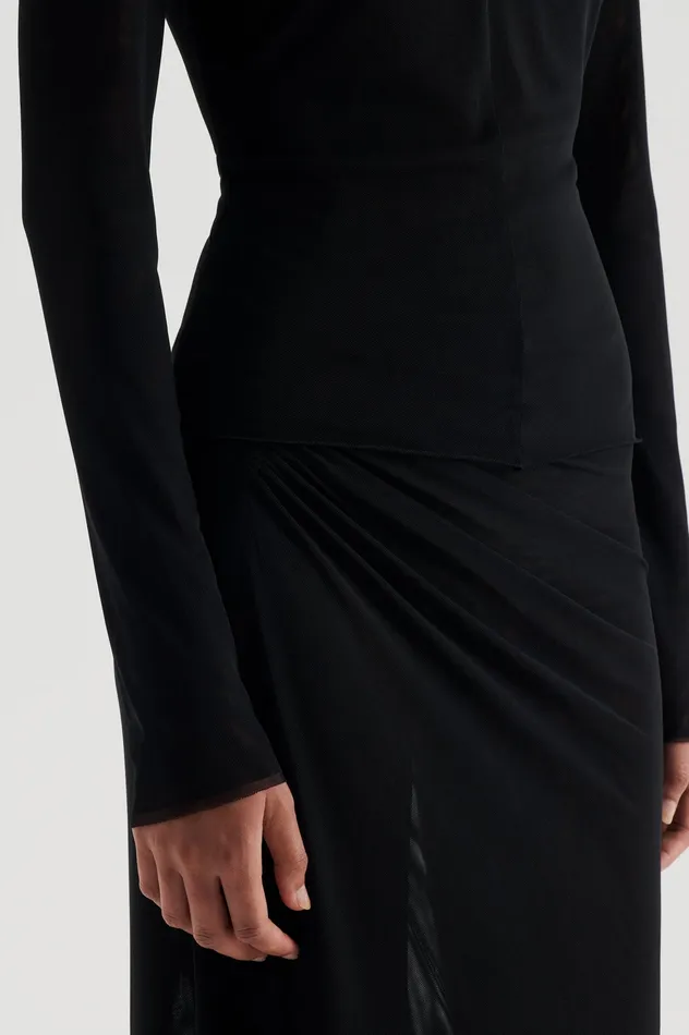 Scanlan Theodore MESH TURBAN TWIST TOP BLACK Women Tops