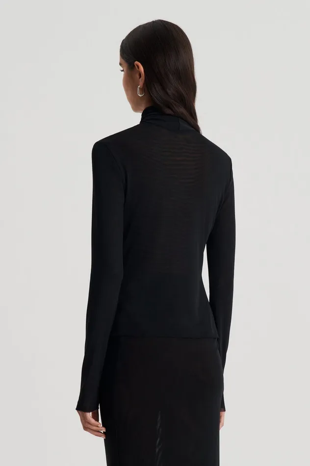 Scanlan Theodore MESH TURBAN TWIST TOP BLACK Women Tops