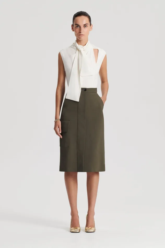 Scanlan Theodore SILK CRAVAT TANK CREME Women Tops