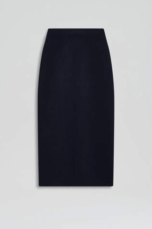 Scanlan Theodore Skirts Women CREPE KNIT PENCIL SKIRT MIDI NAVY