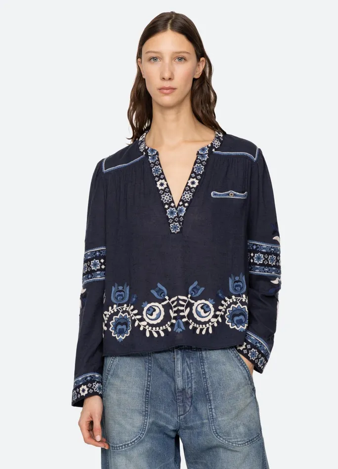 Sea New York Tops Inga LS Top Navy 8211 Women