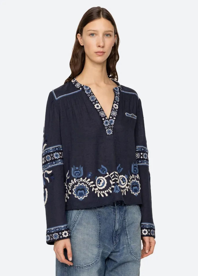 Sea New York Tops Inga LS Top Navy 8211 Women