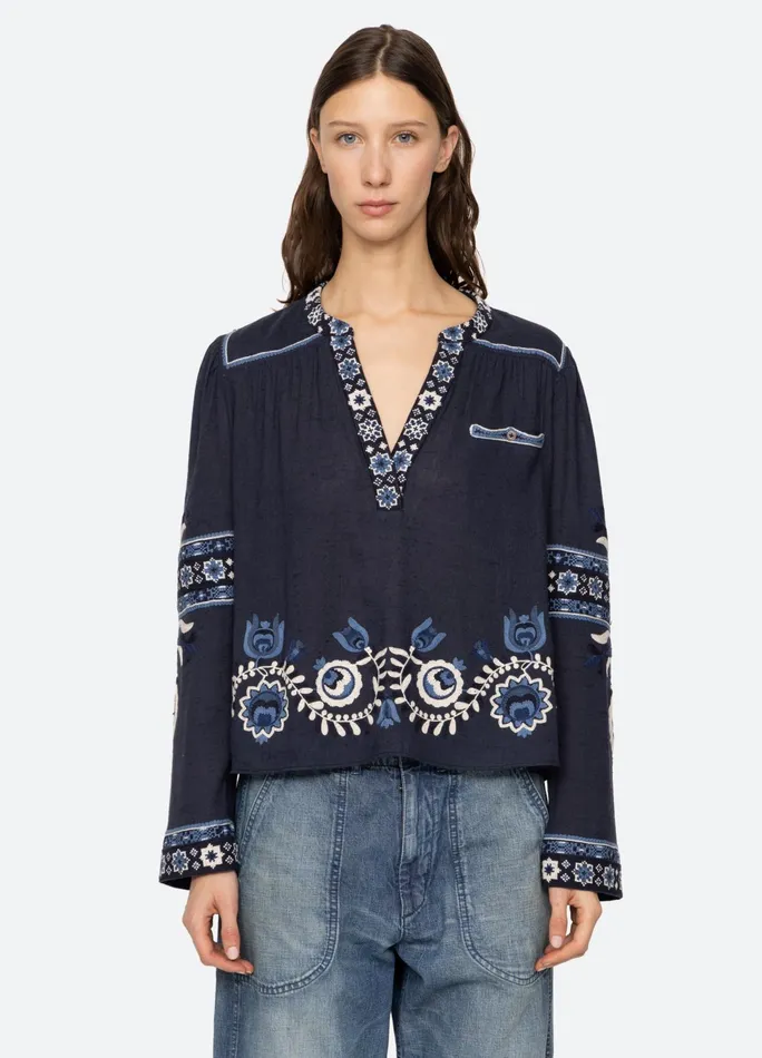 Sea New York Tops Inga LS Top Navy 8211 Women