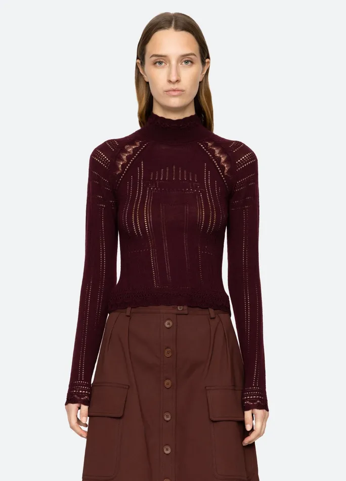 Sea New York Tops Paxton Turtleneck Burgundy 8211 Women