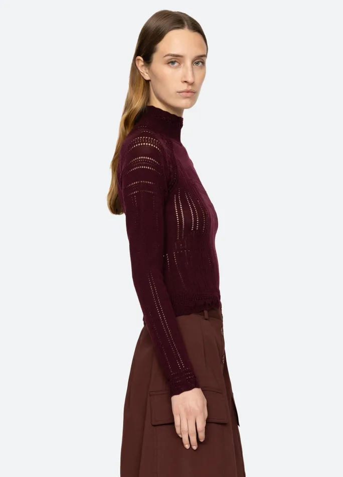 Sea New York Tops Paxton Turtleneck Burgundy 8211 Women