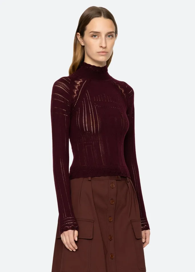 Sea New York Tops Paxton Turtleneck Burgundy 8211 Women