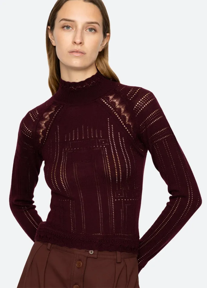 Sea New York Tops Paxton Turtleneck Burgundy 8211 Women