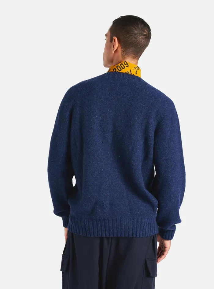 Seamless Crew In Indigo Supersoft Knit Men Universal Works Knitwear