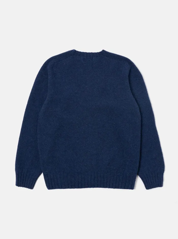 Seamless Crew In Indigo Supersoft Knit Men Universal Works Knitwear