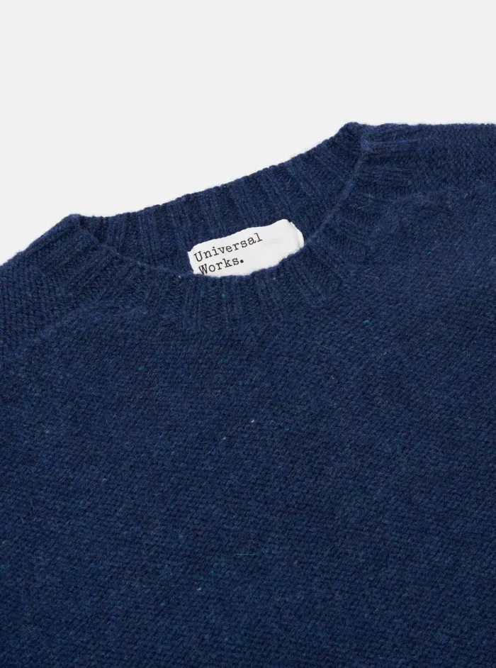 Seamless Crew In Indigo Supersoft Knit Men Universal Works Knitwear