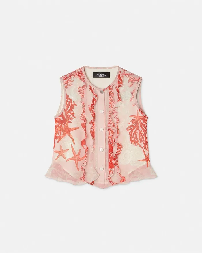 Shirts and Tshirts Kids Versace Barocco Sea Top Coral