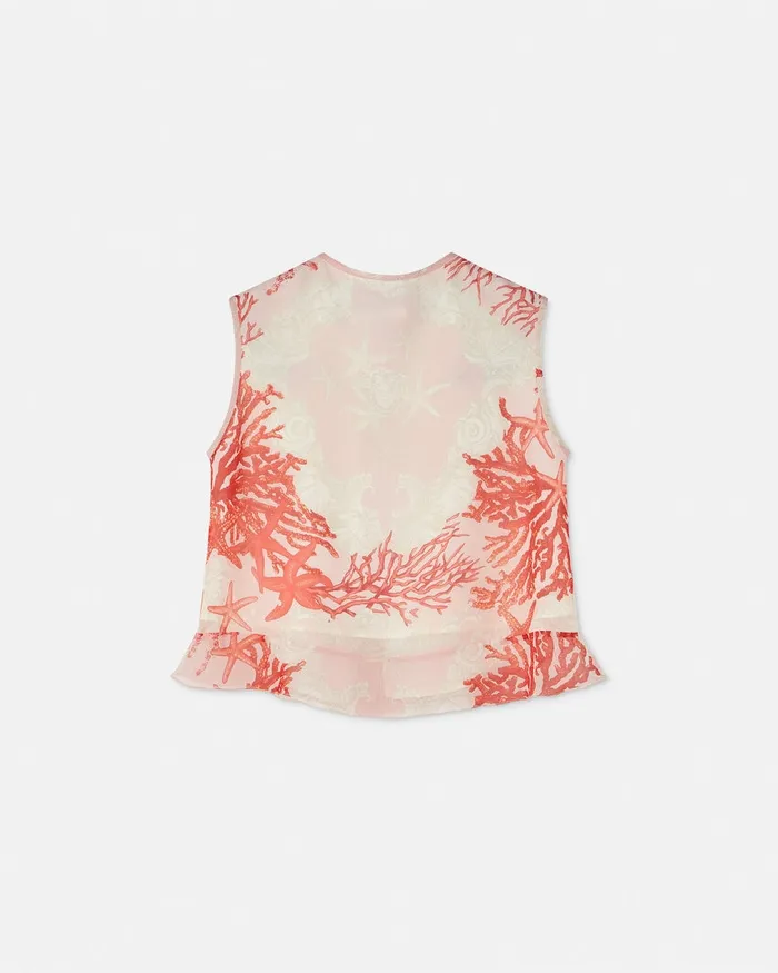 Shirts and Tshirts Kids Versace Barocco Sea Top Coral