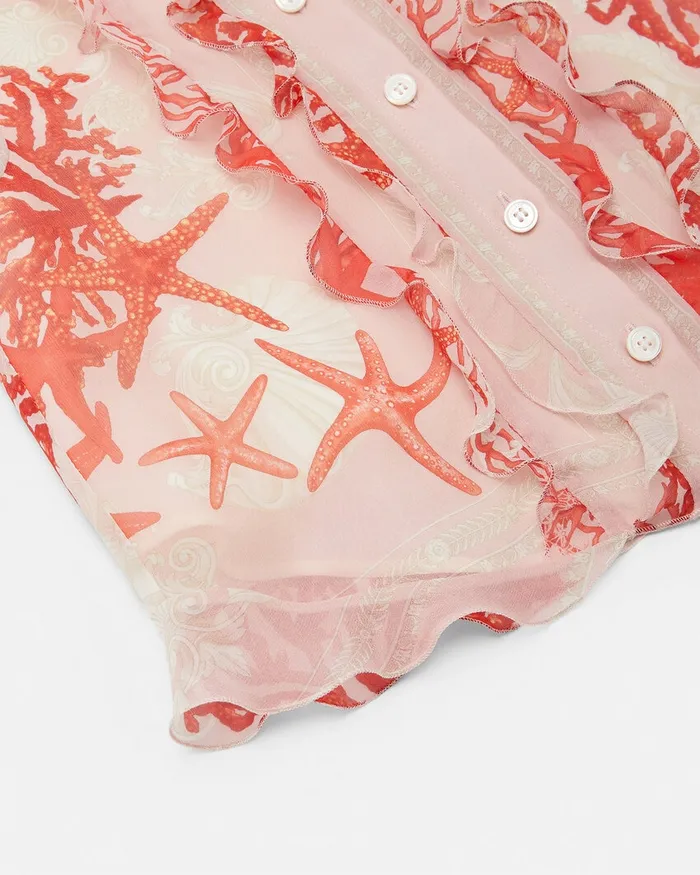 Shirts and Tshirts Kids Versace Barocco Sea Top Coral