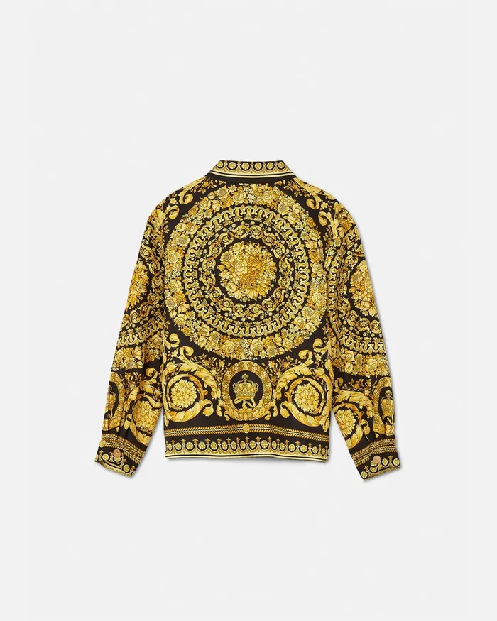 Shirts and Tshirts Kids Versace Barocco Silk Shirt Blackprint