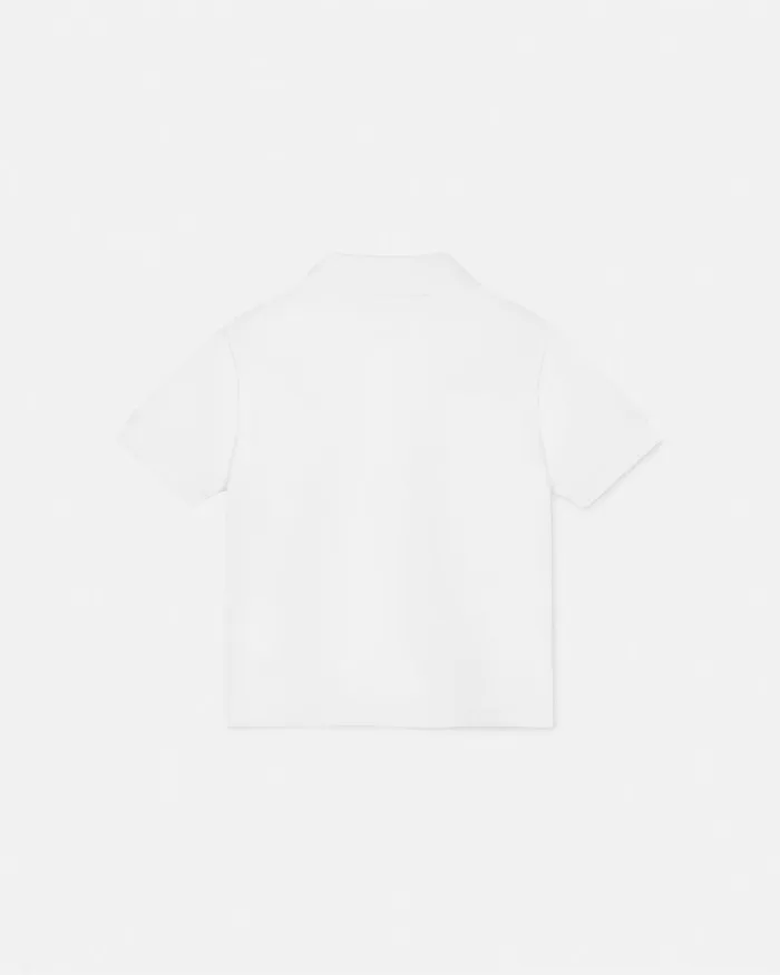 Shirts and Tshirts Kids Versace Embroidered Medusa Baby Polo Shirt Whiteprint