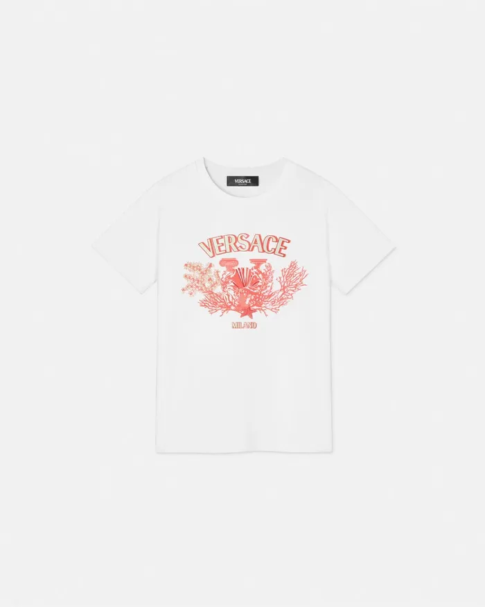 Shirts and Tshirts Kids Versace University Coral TShirt Light Pink